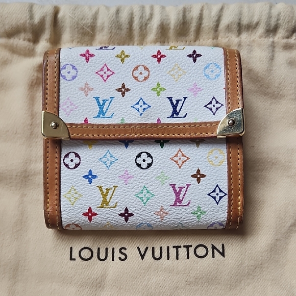 🌈Louis Vuitton Murakami White Multicolor Monogram Trifold Wallet